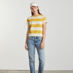 Everlane The Organic Cotton Box Tee Yellow & White XS